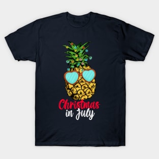 Christmas In July Pineapple Xmas Tree Summer T-Shirt